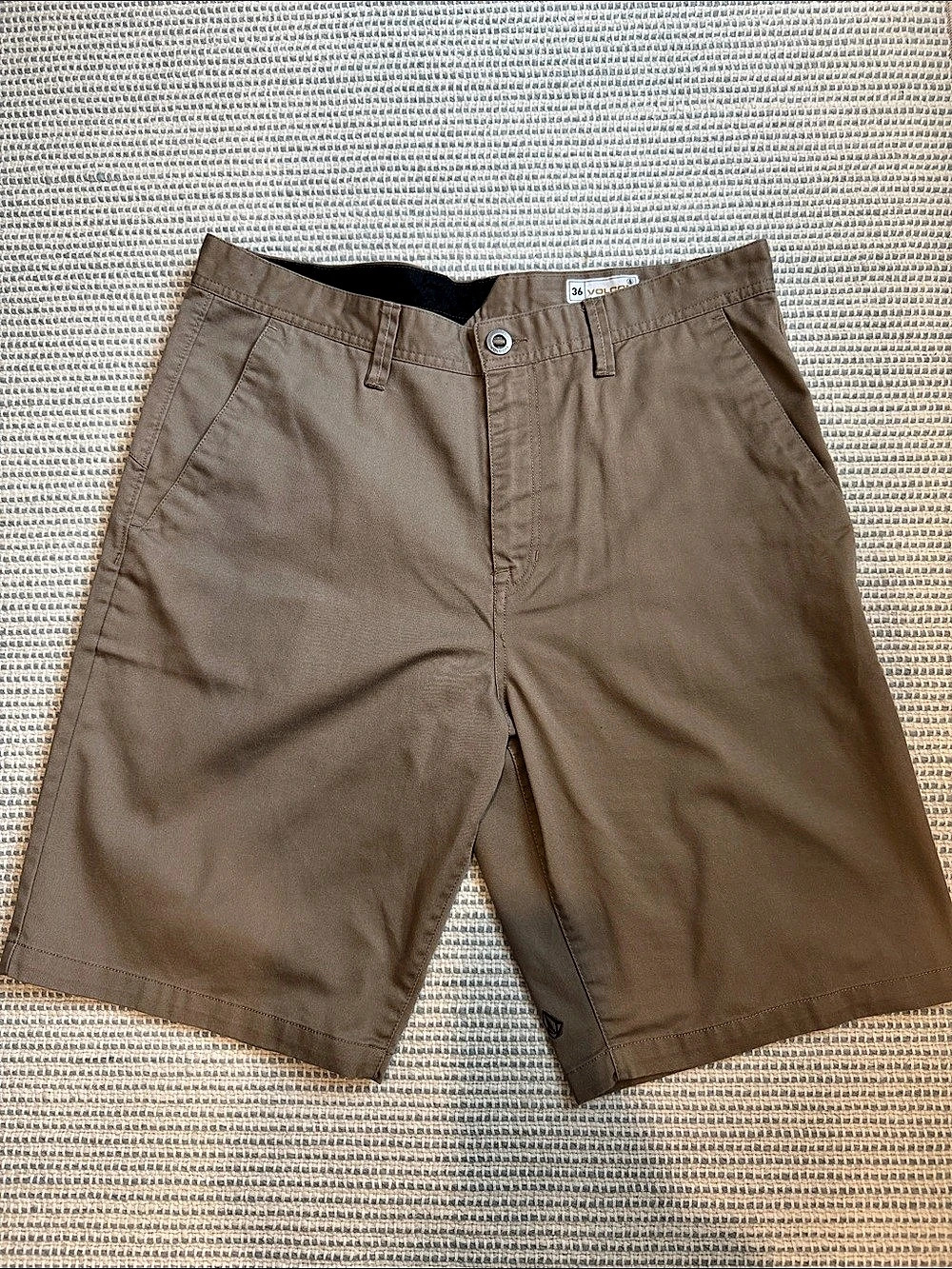 Volcom Frickin Modern Stretch Chino Shorts Brown Waist 36